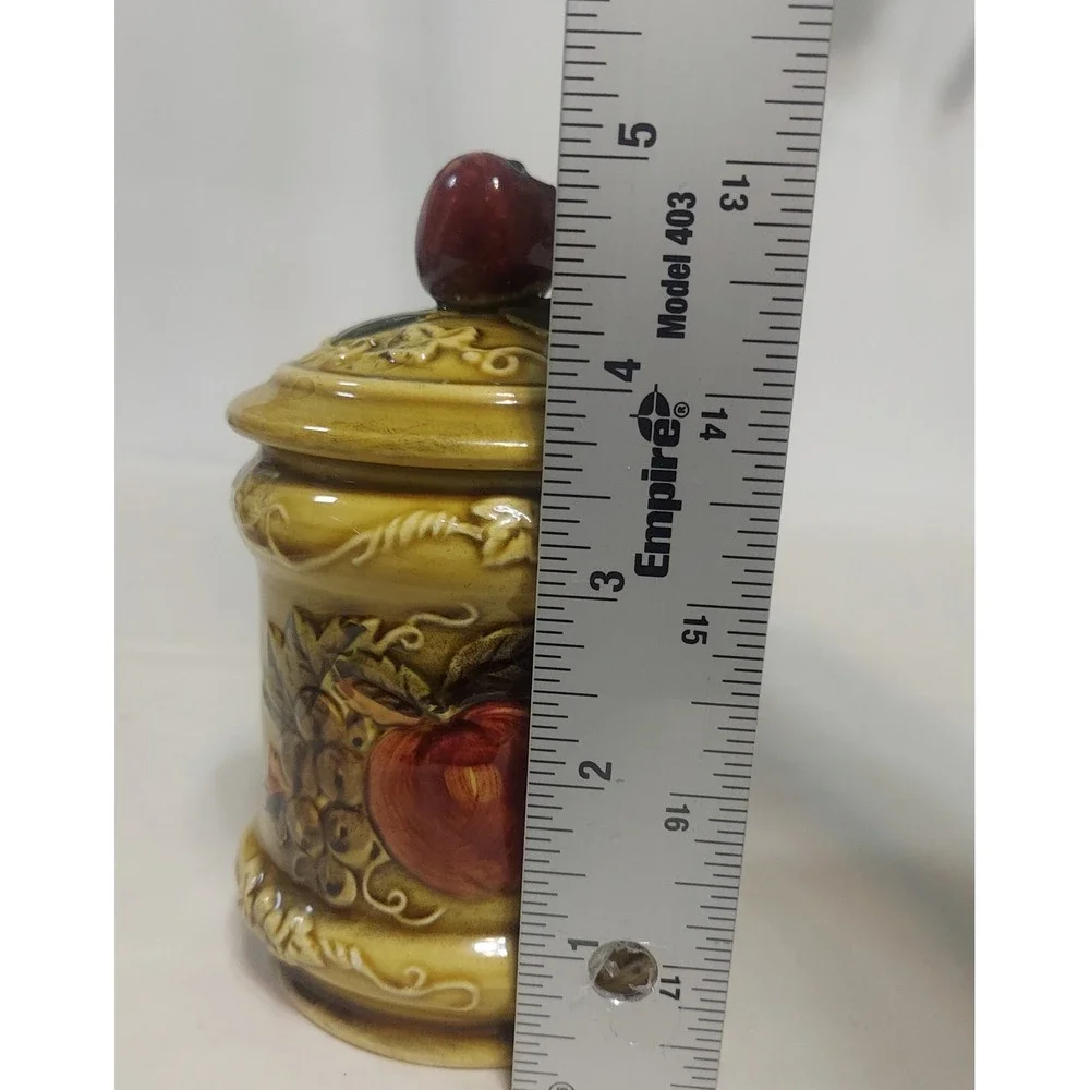 Geo‎ Z Lefton Ceramic Apple Fruit Jar Jelly Jar Vintage Kitchen Decor 4127